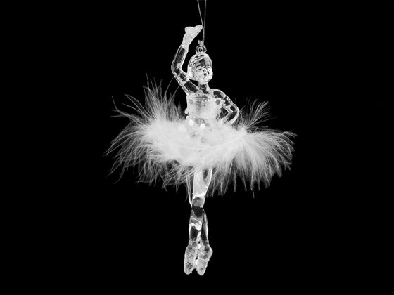 Dekorációs balerin, hattyú glitterrel akasztásra