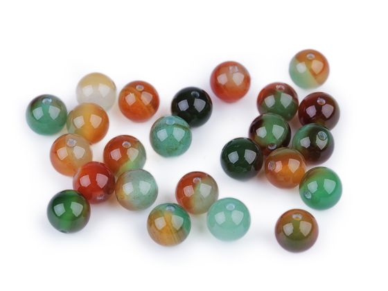 Ásványi gyöngyök multicolor agát Ø8 mm
