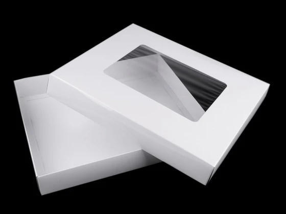 Papír doboz átlátszó tetővel