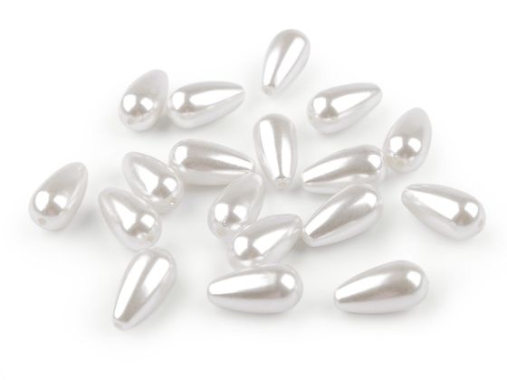 Viaszolt műanyag gyöngyök / teklagyöngy Glance csepp 10x20 mm
