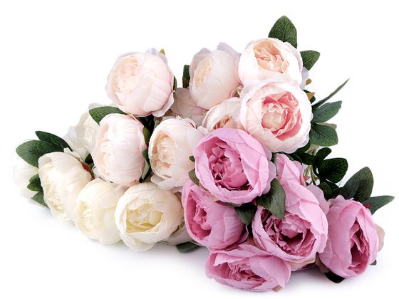 Pünkösdi rózsa művirág / csokor bazsavirág